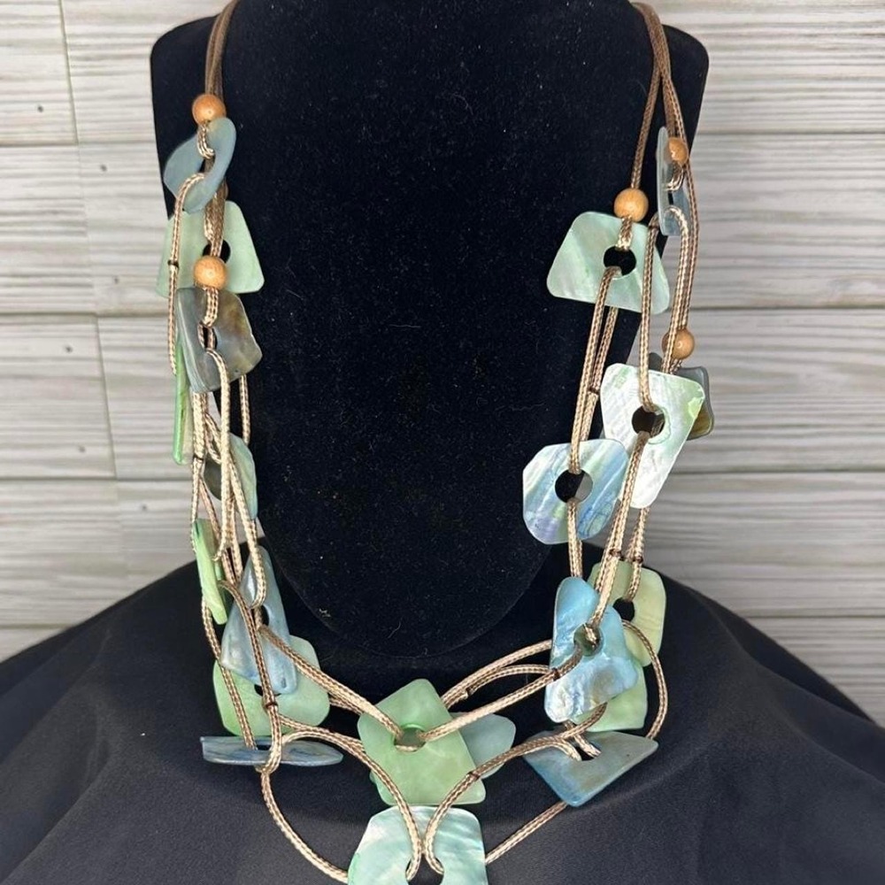 Abalone Shell Geo Multi Layer Necklace- Sounds Amazing!